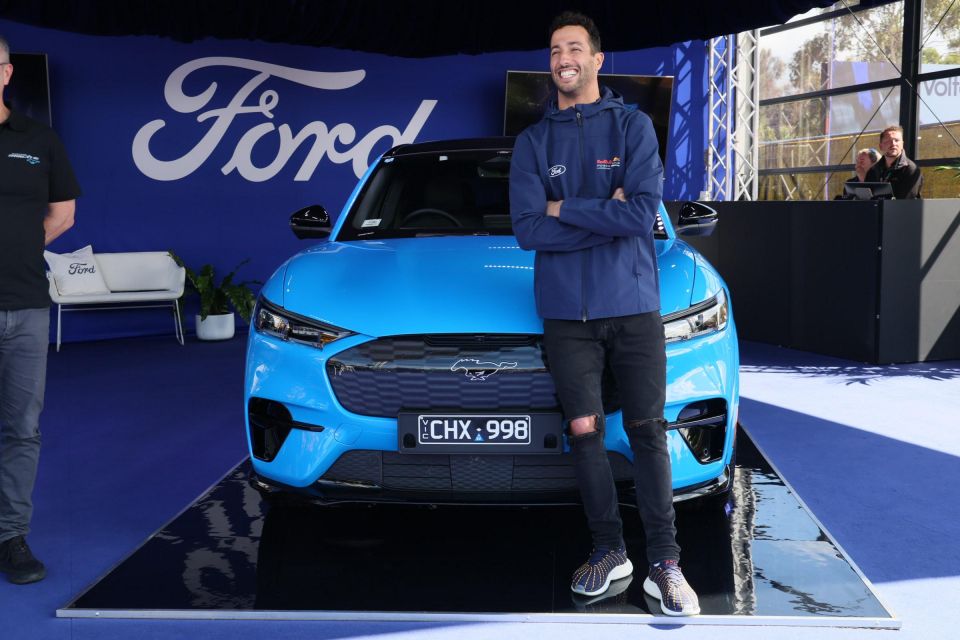 Daniel Ricciardo at the reveal of the Mach-E in Melbourne