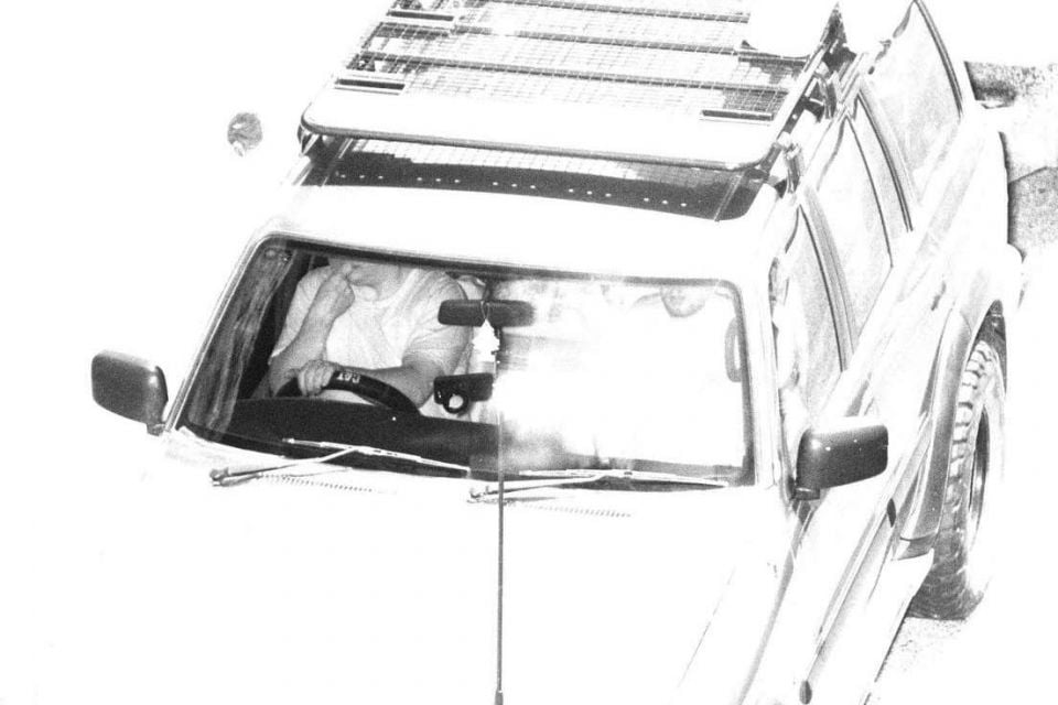 A photo of the alleged offence, showing the mobile phone mounted on the windscreen