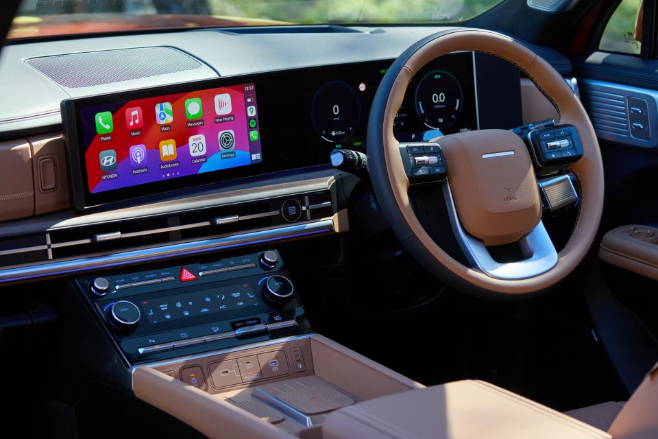 The Santa Fe’s interior is arguable Hyundai’s least-buttoned