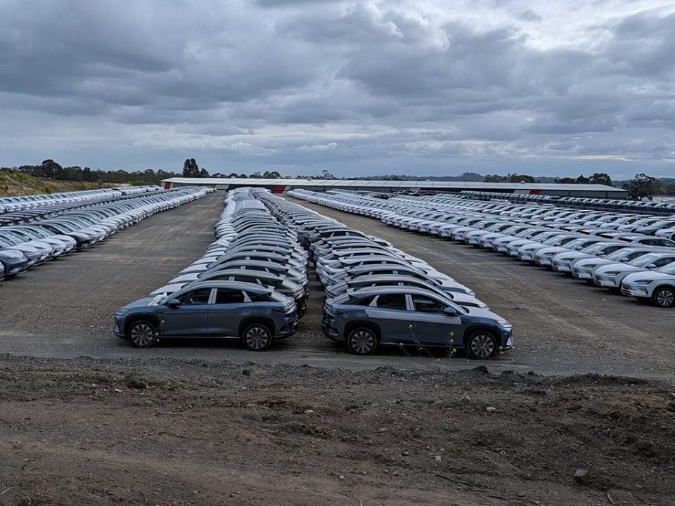 BYD vehicles stored at Kilsyth, Victoria