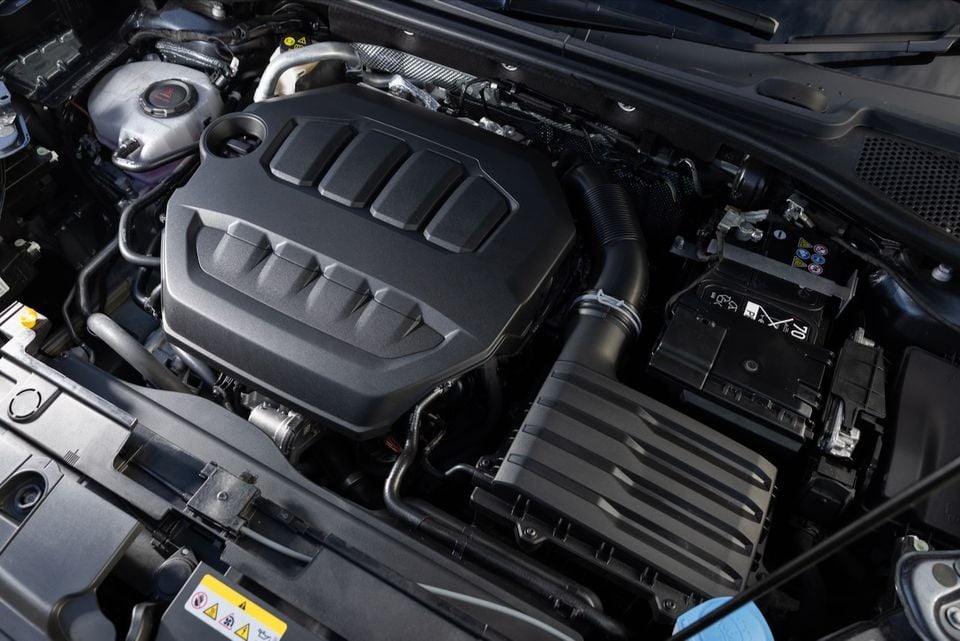Engine bay of the 2026 Cupra Formentor V showing the engine cover, air intake, battery and surrounding components