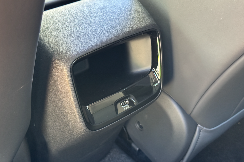 A USB-C charging port in the rear interior of the 2026 MG 4 EV Essence