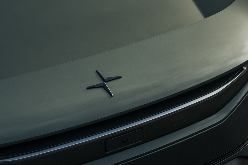 Close-up of the Polestar logo badge on the rear of a 2026 Polestar 3