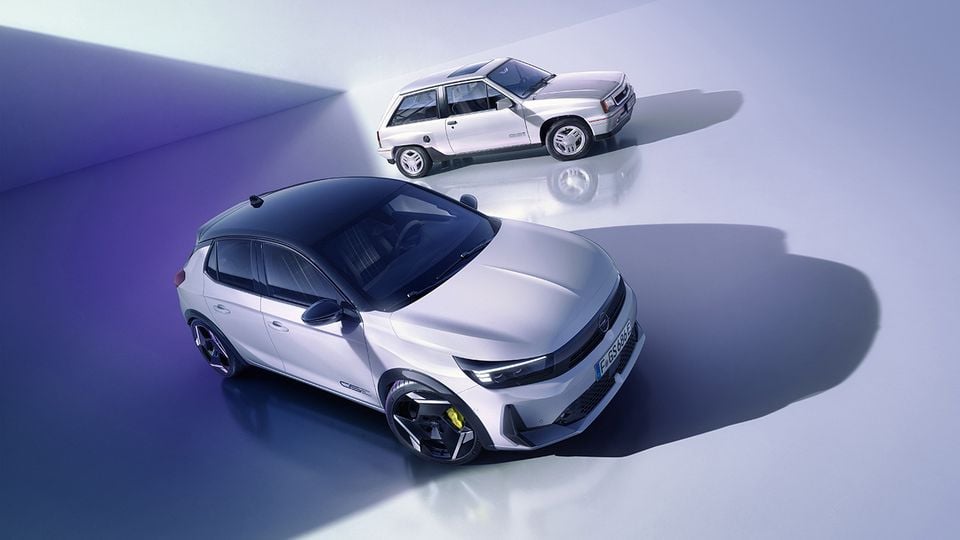 Corsa GSE alongside a first-generation Corsa GS