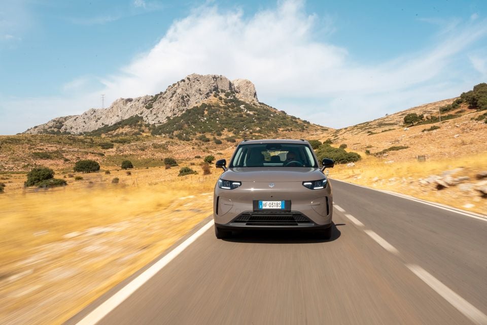 Leapmotor B03X driving front head‑on mountain road