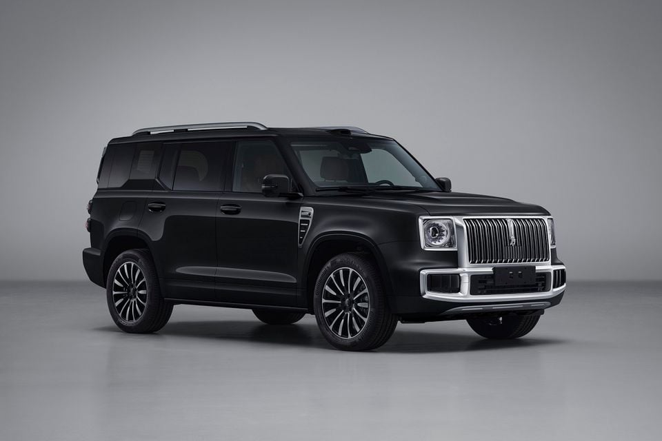 A black Wey Lanshan SUV shown from the front quarter angle in a studio setting.